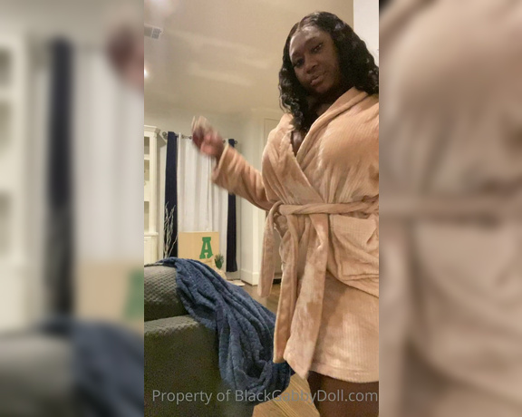 Mistress Gabby aka Blackgabbydoll OnlyFans - Fresh out the shower tip if you would fuck me out this robe chk your inboxes I sent some of you