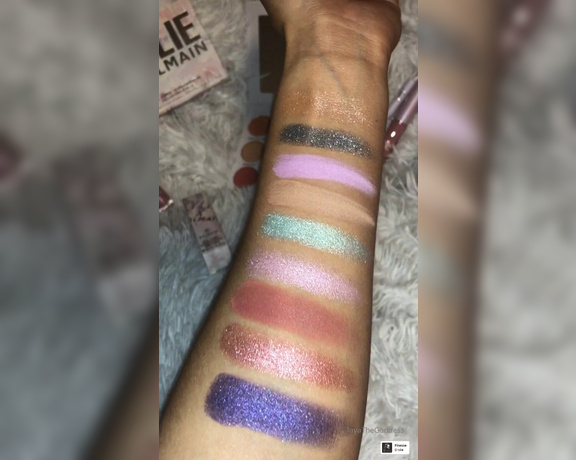 Goddess Taya aka Tayathegoddess Onlyfans - Swatches of my beta bitch funded KYLIE x BALMAIN makeup