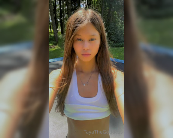 Goddess Taya aka Tayathegoddess Onlyfans - Imagine looking over in your neighbors yard and seeing me bouncing on my trampoline