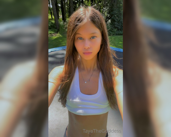 Goddess Taya aka Tayathegoddess Onlyfans - Imagine looking over in your neighbors yard and seeing me bouncing on my trampoline