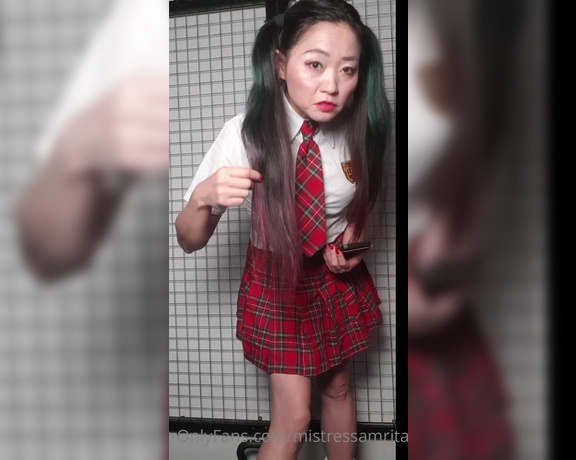 Mistress Amrita aka Mistressamrita OnlyFans - School girl cosplay POV, I am wearing cute Japanese school girl uniform! You are my teacher, summone