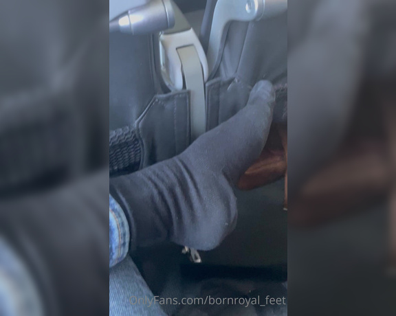 Bornroyal_feet aka Bornroyal_feet OnlyFans - Sock removal in airplane My smelly feet are going to be exposed to the passengers next to me My