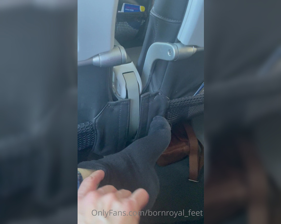 Bornroyal_feet aka Bornroyal_feet OnlyFans - Sock removal in airplane My smelly feet are going to be exposed to the passengers next to me My