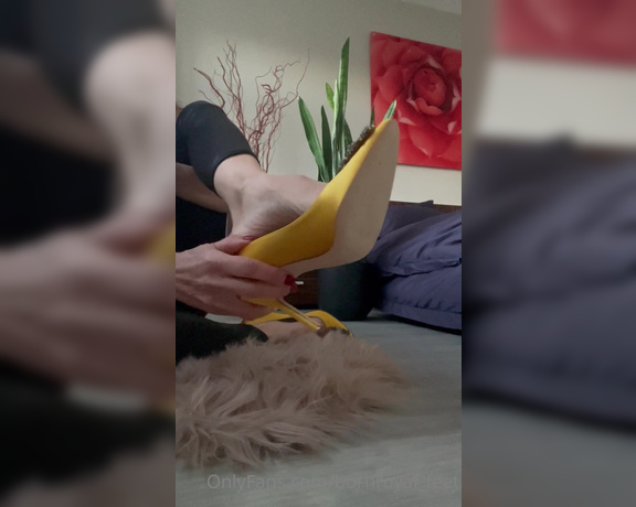 Bornroyal_feet aka Bornroyal_feet OnlyFans - Playing with my stiletto while you drool and think about sniffing deeply and licking my perfect sole