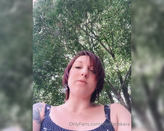Mistress Kara aka Mistresskara OnlyFans - Just a little soothing summertime moment with me under the trees as the wind blows Feels so good