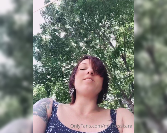 Mistress Kara aka Mistresskara OnlyFans - Just a little soothing summertime moment with me under the trees as the wind blows Feels so good