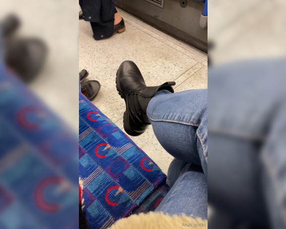 Anas_socks aka Anas_socks OnlyFans - Nothing can stop me from taking off my boots and showing you my sweaty socks on the train