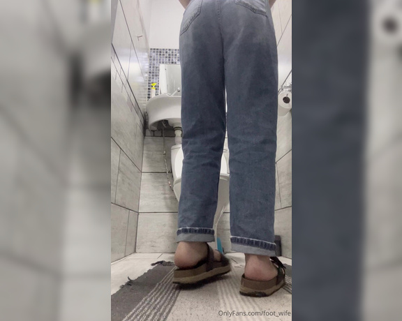 Footwife aka Foot_wife OnlyFans - Taking a sneaky video in the mall bathroom hoping no one opens the door