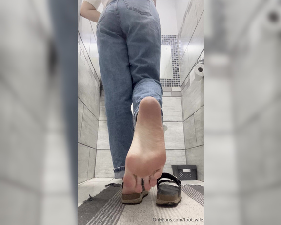 Footwife aka Foot_wife OnlyFans - Taking a sneaky video in the mall bathroom hoping no one opens the door