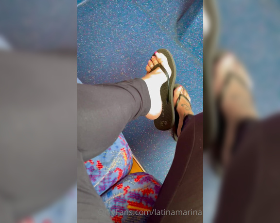 Latina Marina aka Latinamarina OnlyFans - If you was on my bus & saw my feet in these flip flops  what would you