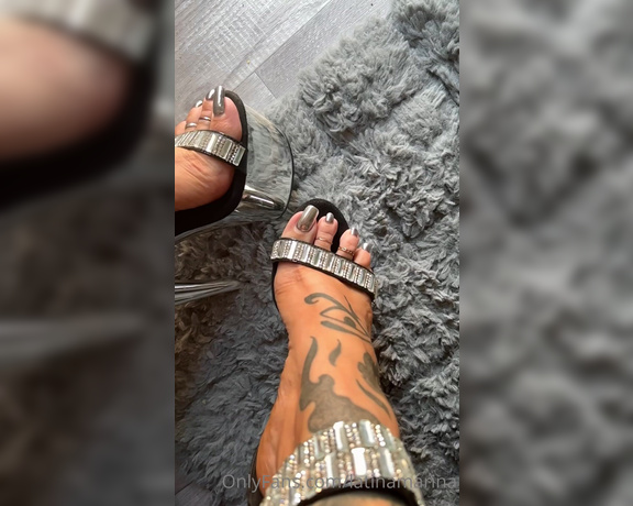 Latina Marina aka Latinamarina OnlyFans - These sexy silver pleasers are my top 3 heels to sexy slo mo check out my high arches n silver toe