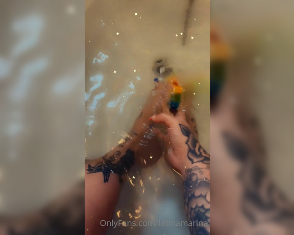 Latina Marina aka Latinamarina OnlyFans - My feet adored this Pride bath bomb! Whole body was softtttttt after this  1