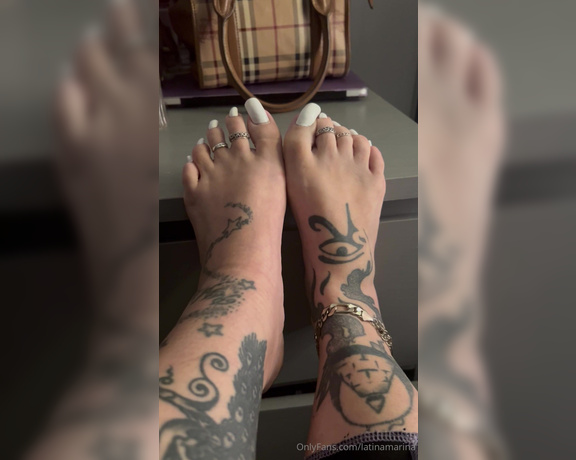 Latina Marina aka Latinamarina OnlyFans - Long White toenails in motion