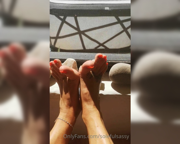 Solefulsassy aka Solefulsassy OnlyFans - My feet are so hot and sweaty! Viens are popping soles are soft and damp need your tongue on them!