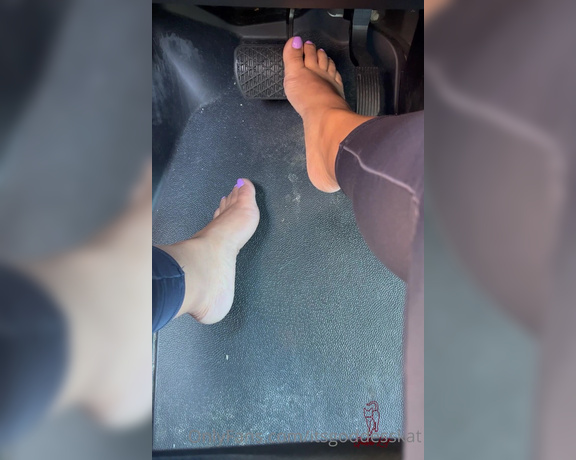 Goddess Kat aka Itsgoddesskat OnlyFans - Light Purple Toes Barefoot Driving