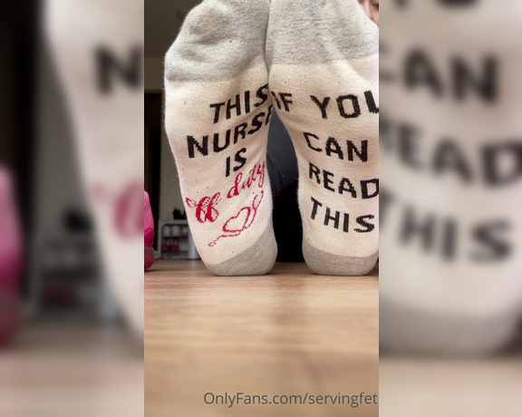 Servingbarefeet aka Servingfet OnlyFans - Ohhhhh these nurse socks are exquisite!!!! 3 days of back to back shifts & after the gym this mornin