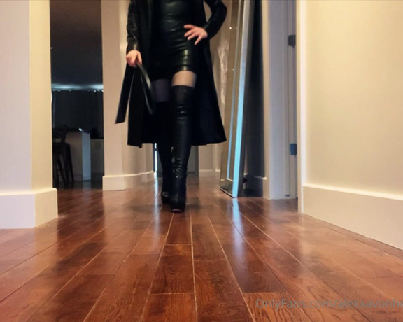 Mistress Alexxa Von Hell aka Alexxavonhell OnlyFans - These boots are made for worship Get your filthy mouth to work or else Ill crack my whip on you