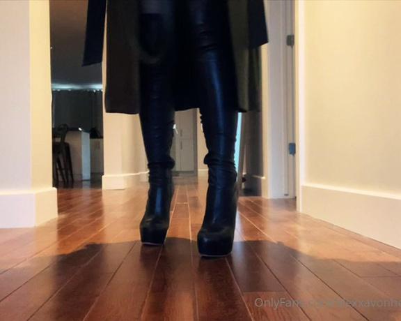 Mistress Alexxa Von Hell aka Alexxavonhell OnlyFans - These boots are made for worship Get your filthy mouth to work or else Ill crack my whip on you