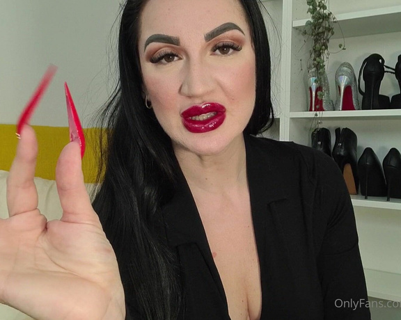 KinkyDomina aka Kinkydomina OnlyFans - #nailsfetish #femdompov #OI Stare with your eyes wide open at My fabulous red stiletto nails I know