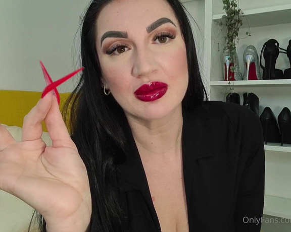 KinkyDomina aka Kinkydomina OnlyFans - #nailsfetish #femdompov #OI Stare with your eyes wide open at My fabulous red stiletto nails I know