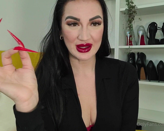 KinkyDomina aka Kinkydomina OnlyFans - #nailsfetish #femdompov #OI Stare with your eyes wide open at My fabulous red stiletto nails I know