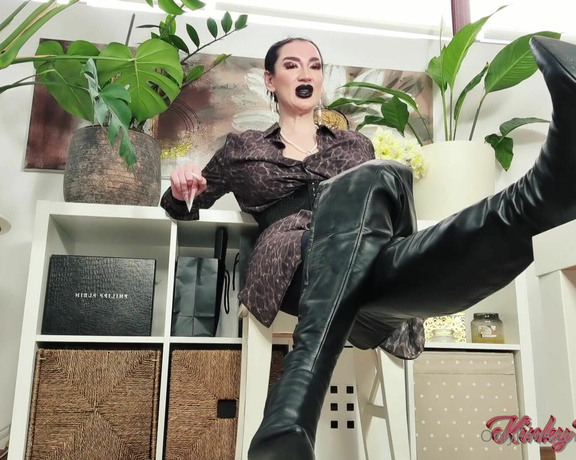 KinkyDomina aka Kinkydomina OnlyFans - THIS CLIP IS AVAILABLE FOR ALL MY VIP FANS Sexy Leather Boots Worship Instructions for an addict