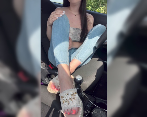 Myla Feet aka Mylafeet OnlyFans - Your best friends sister picks you up, then makes you jerk off in her car My brother asked me