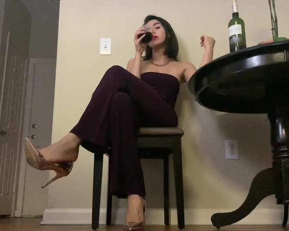 Goddess Juliet aka Goddessjuliet_ Onlyfans - Youre not worthy of licking the bottom of my heels clean Sips wine #Goddess #Worship #Humiliation