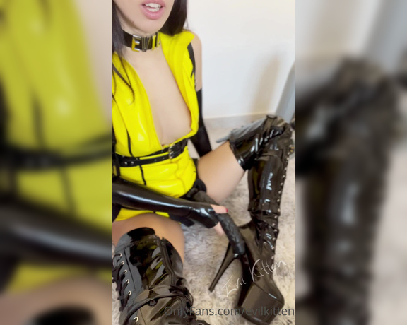 Evil Kitten aka Evilkitten OnlyFans - This would be your dick worshipping my boots like this if you were lucky enough