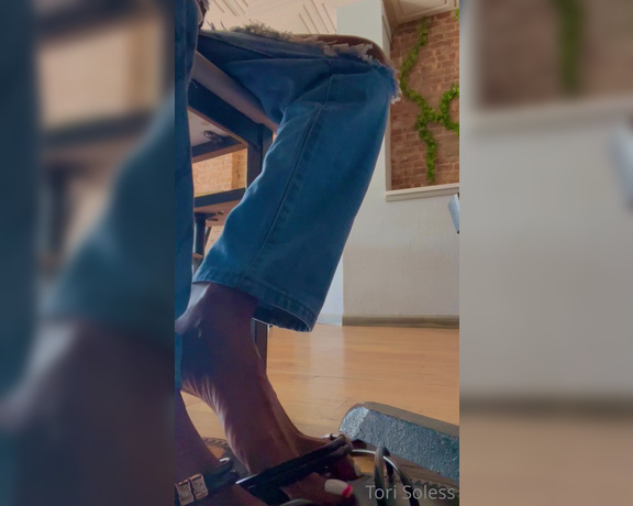 Tori Soless aka Torisoless OnlyFans - Feet play underneath the table during a lunch date