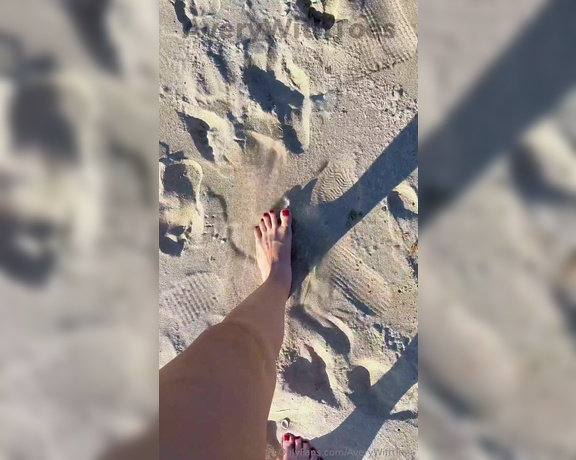 AveryWithToes aka Averywithtoes OnlyFans - Dirty, Sandy Feet at the Beach with Red Toes Quick film of my pedicured red toes relaxing at the