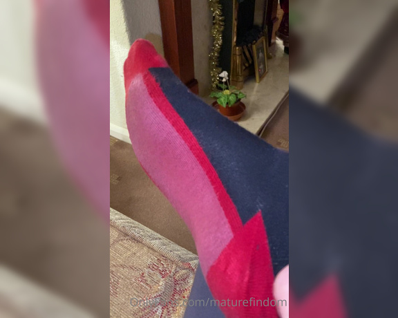 Mature Findom aka Maturefindom OnlyFans - A very sweaty sock reveal  would you like to put My sock in your mouth and taste My sweat  (