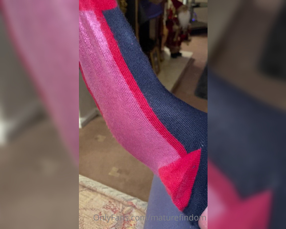 Mature Findom aka Maturefindom OnlyFans - A very sweaty sock reveal  would you like to put My sock in your mouth and taste My sweat  (