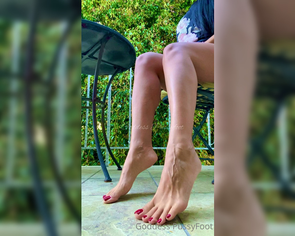 Goddess PussyFoot aka U186296307 OnlyFans - Teasing with my feet and legs around My mom’s house while I visit her On the terrace and in the l 1