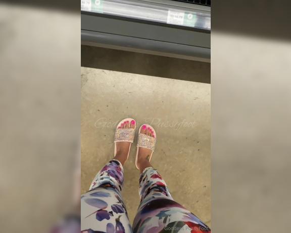 Goddess PussyFoot aka U186296307 OnlyFans - Spend a day with Me in My pink bling slides I’ll let you push the cart at the grocery store and pay