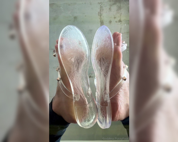 Goddess PussyFoot aka U186296307 OnlyFans - Clear jelly flip flops and my divine soles