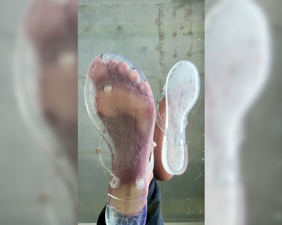 Goddess PussyFoot aka U186296307 OnlyFans - Clear jelly flip flops and my divine soles