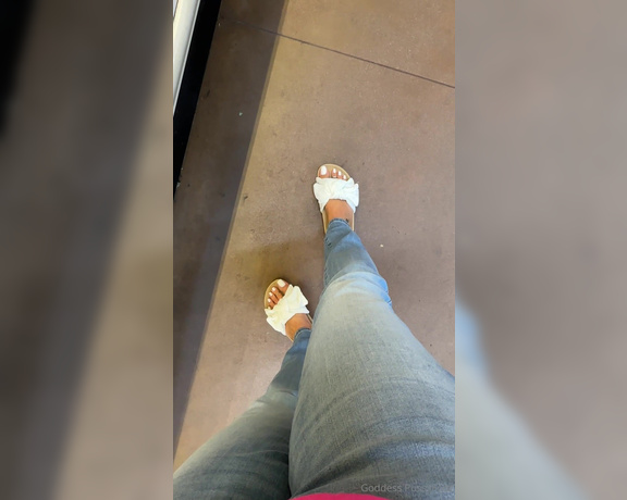 Goddess PussyFoot aka U186296307 OnlyFans - I’m wearing my white velvet slides all day today Would you stare if you saw me in a store 5