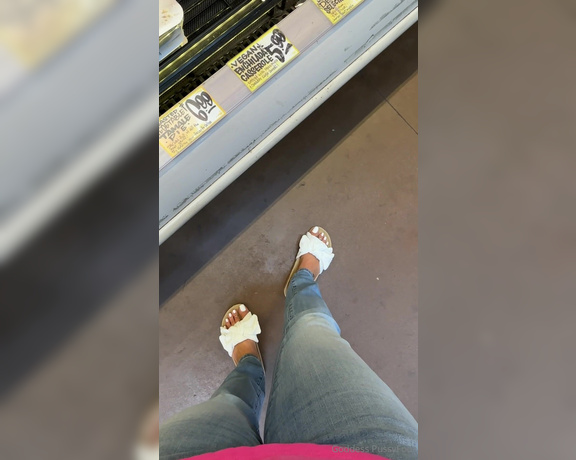 Goddess PussyFoot aka U186296307 OnlyFans - I’m wearing my white velvet slides all day today Would you stare if you saw me in a store 5