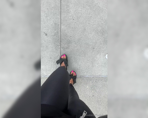 Goddess PussyFoot aka U186296307 OnlyFans - I went out for pizza and shopping with my mom in my super wedge platform flip flops Of course I’m 2