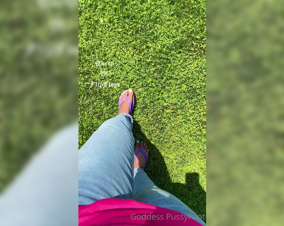 Goddess PussyFoot aka U186296307 OnlyFans - Playing at the park today On the way I make you lick my flip flops on the elevator 10