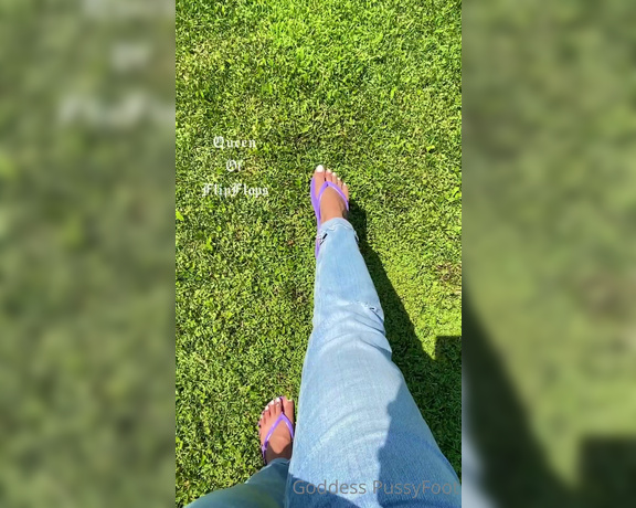 Goddess PussyFoot aka U186296307 OnlyFans - Playing at the park today On the way I make you lick my flip flops on the elevator 10