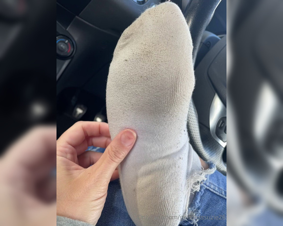 Goddess Suzie aka Goddesssuzie26 OnlyFans - The sweat staining alone from these socks are enough to get that dick rock hard!