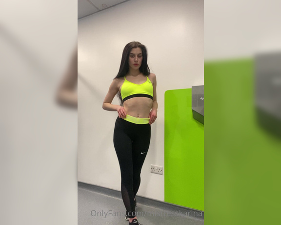 Karina Kalashnikova aka Mistresskarina OnlyFans - What would you beg to worship after my first sweaty workout back in the gym Ass, trainers, tits