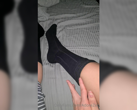 AdoreZee aka Adorezee OnlyFans - A veryyy slow sock removal JoI with cum countdown in the end