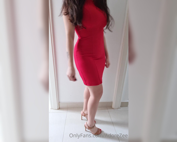 AdoreZee aka Adorezee OnlyFans - Hmmmm wondering how should I go to work I think Ill pick the pantyless black dress and shoes,