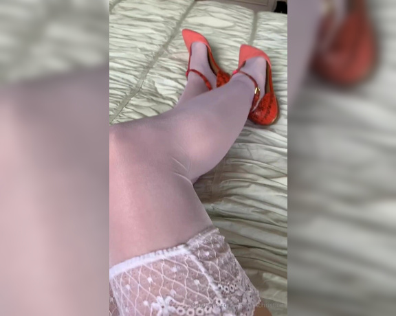 Goddess Christine aka Findomchristine OnlyFans - White stockings & flats A loser sent tribute for this special request