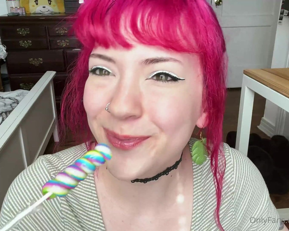 LilRedVelvet aka Lilredvelvet OnlyFans - Oral fixation lollipop licking