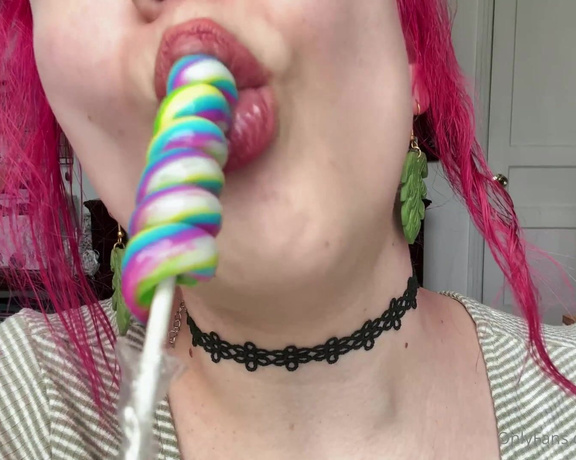 LilRedVelvet aka Lilredvelvet OnlyFans - Oral fixation lollipop licking