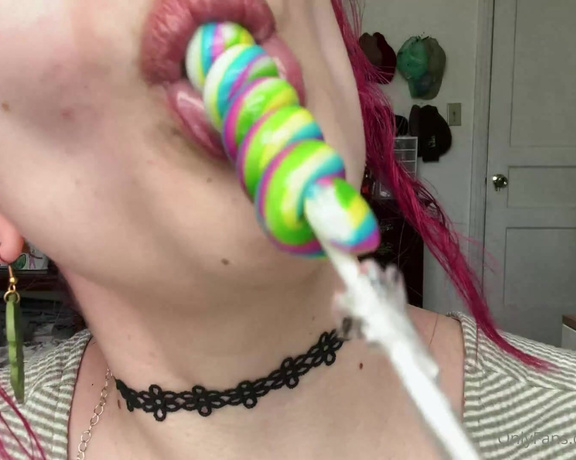 LilRedVelvet aka Lilredvelvet OnlyFans - Oral fixation lollipop licking